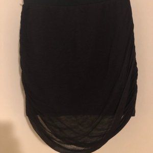 Free People Black Modal Bodycon Draped Mini Skirt Size S